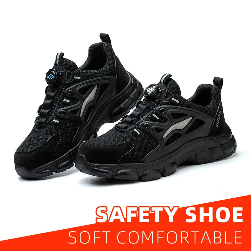 Breathable Woven Knit Industrial Construction Sneakers Industrial And Construction Site protective shoes
