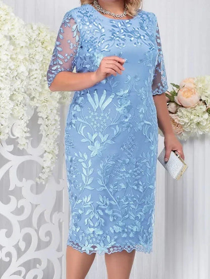 2026Women's Sring Summer Dress Party Wedding Guest Women Slim Fit Lace Floral Elegant Bodycon Formal Party Dresses Plus Size 5XL