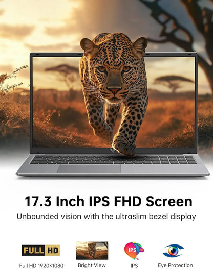 ACEMAGIC Laptop 17.3” FHD Laptop Intel Alder Lake N97 16GB RAM 512GB SSD Windows 11 Pro Notebook 180° Flip Computer Wifi5 BT5.0