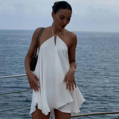 Sexy Party Off Shoulder Dresses Women's Elegant Sleeveless Hollow Out Beach Dress Backless High Street Lady Vestidos 2025 Summer