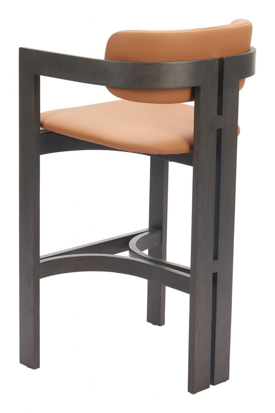 Shaili Brown Faux Leather Barstool