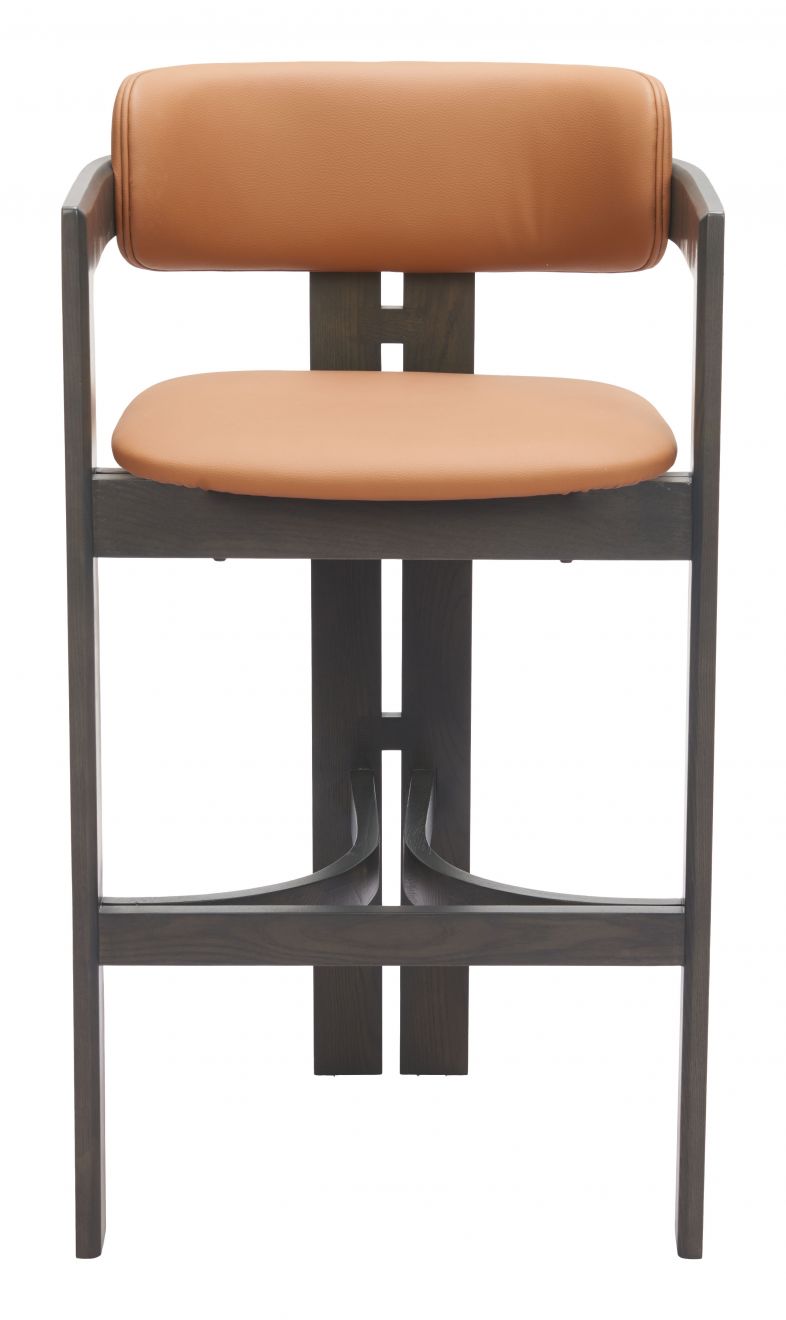 Shaili Brown Faux Leather Barstool