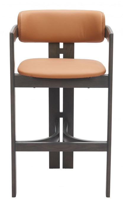 Shaili Brown Faux Leather Barstool