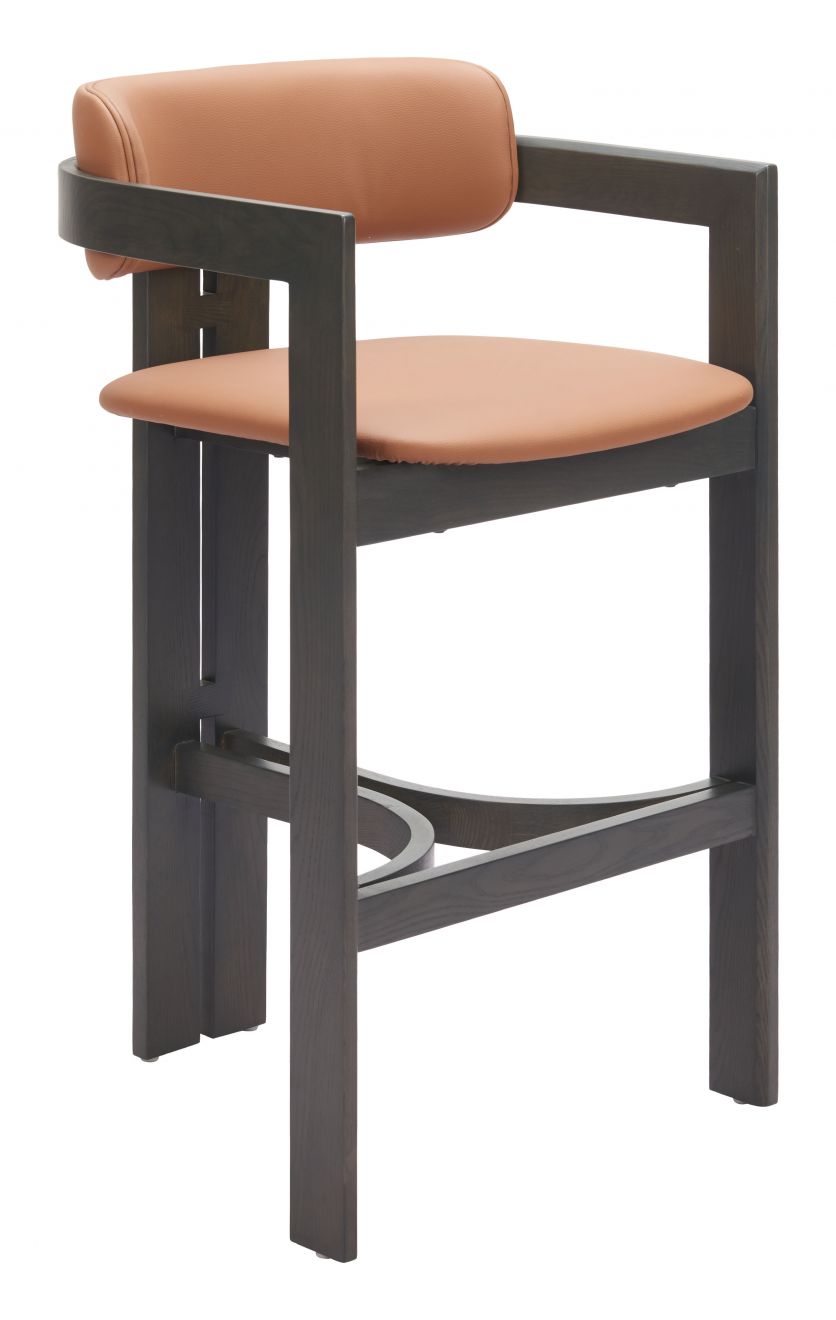 Shaili Brown Faux Leather Barstool