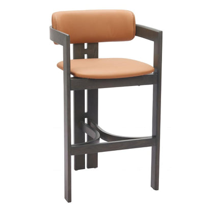Shaili Brown Faux Leather Barstool