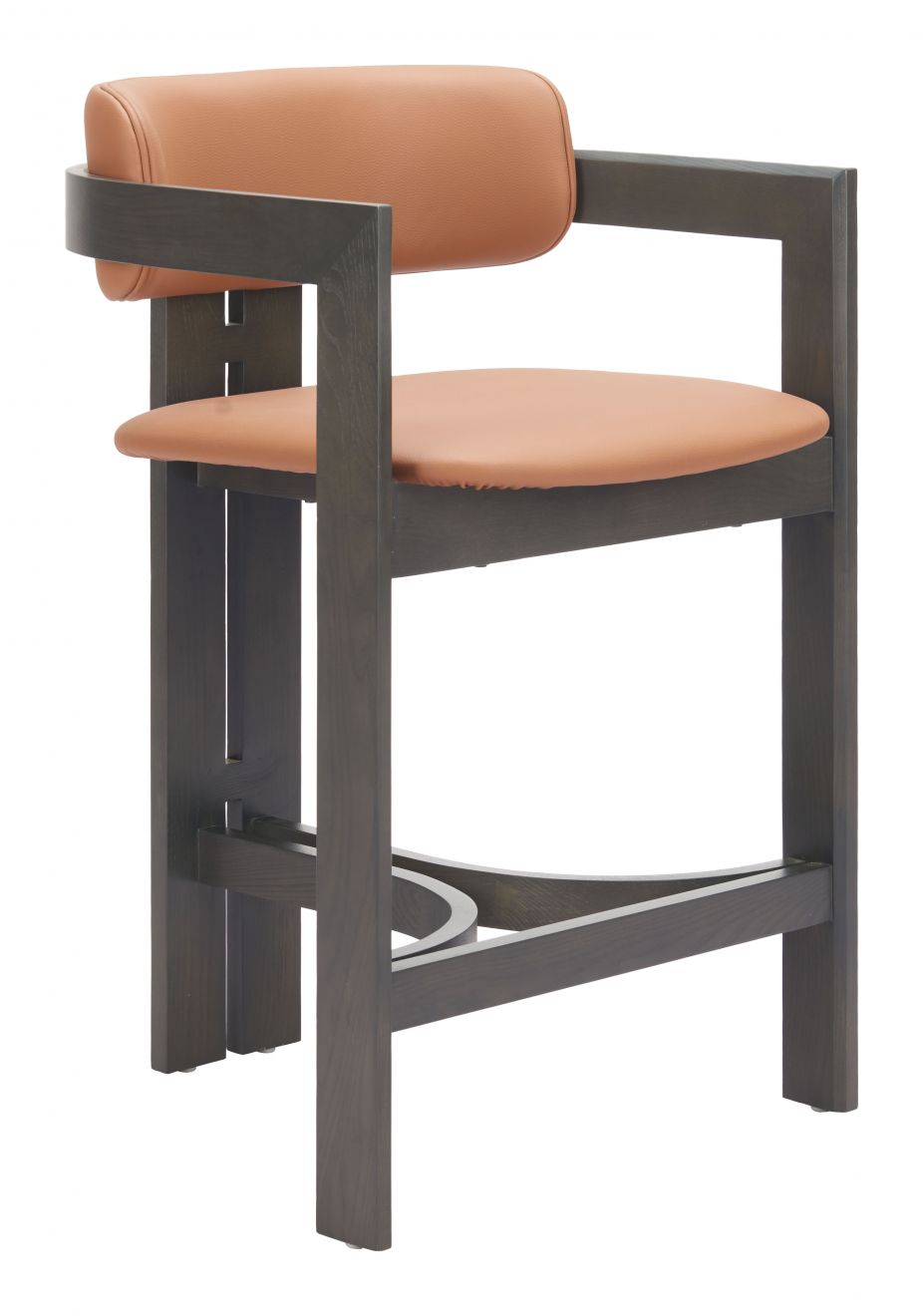 Shaili Brown Faux Leather Counter Stool