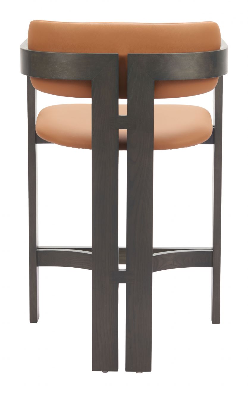 Shaili Brown Faux Leather Counter Stool