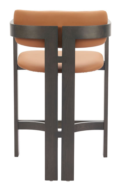 Shaili Brown Faux Leather Counter Stool