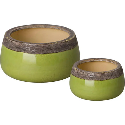 Shallow Ceramic Round Planter