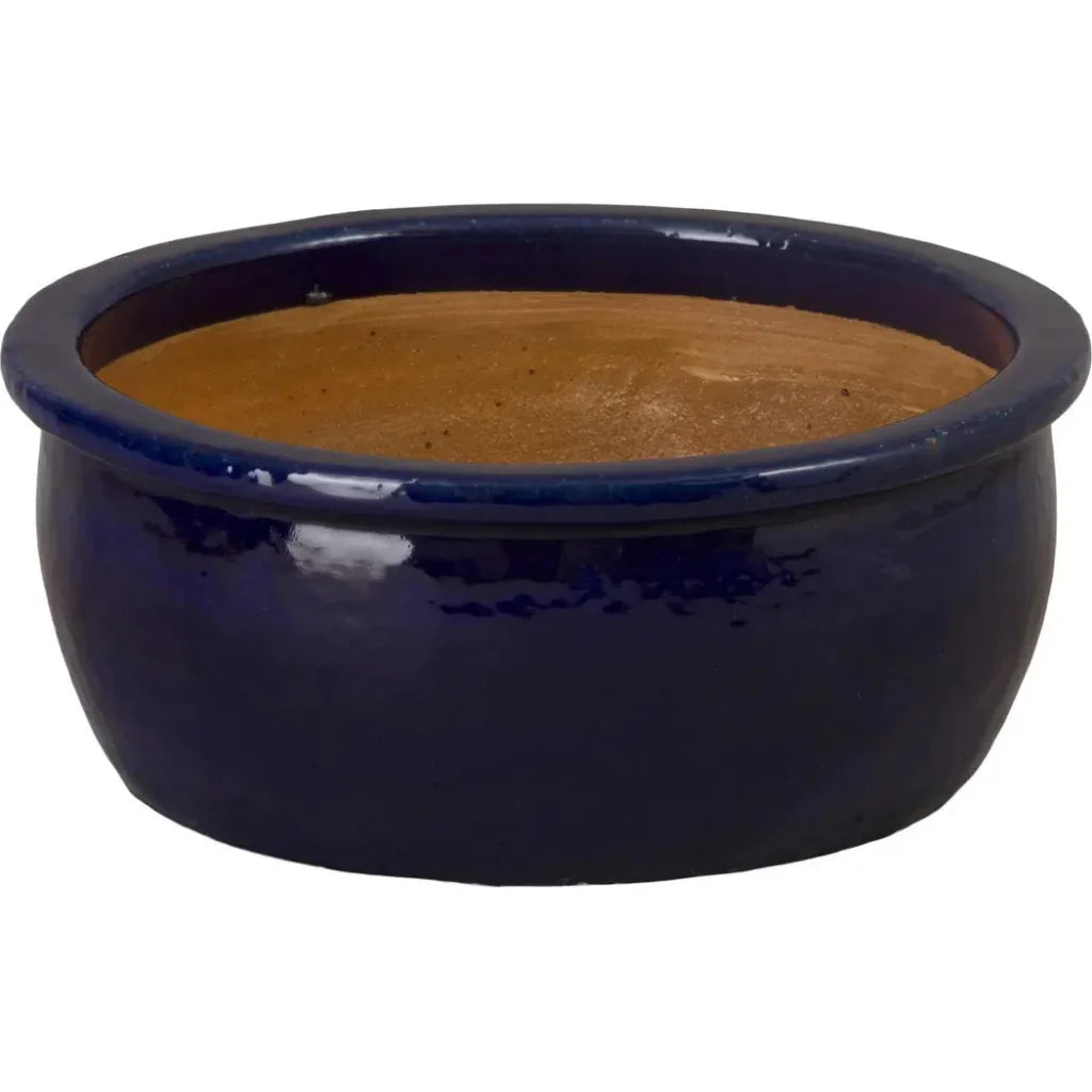 Shallow Round Ceramic Lip Planter
