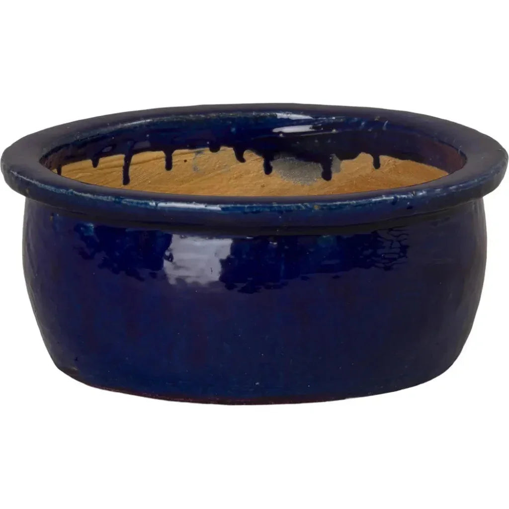 Shallow Round Ceramic Lip Planter