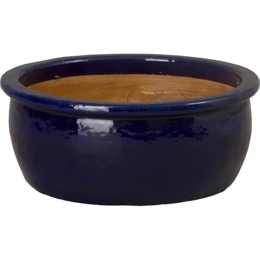 Shallow Round Ceramic Lip Planter