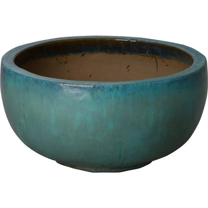 Shallow Round Ceramic Planter