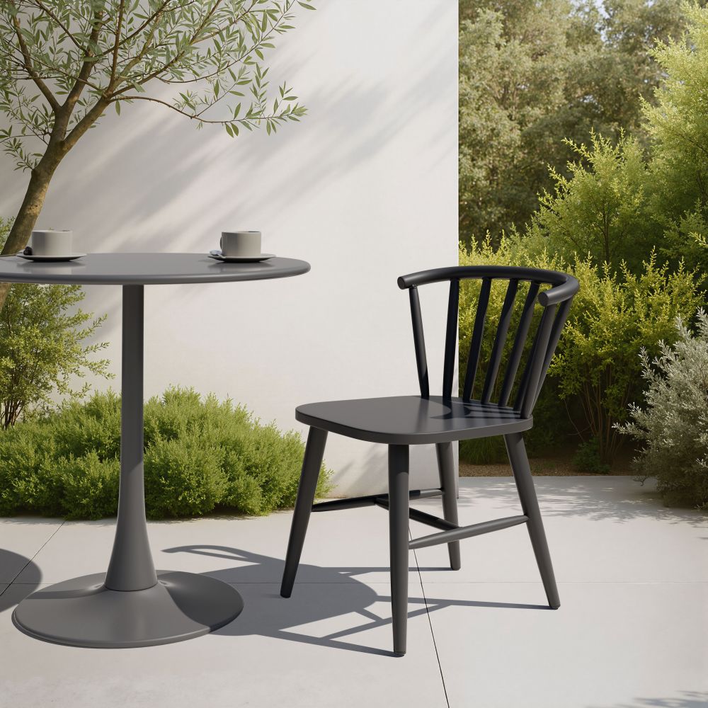 Shio Aluminum Outdoor Dining Chair Black