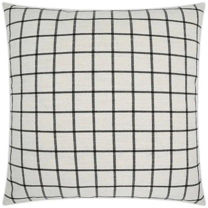 Shipton Plaid Check Black Large Throw Pillow Insert