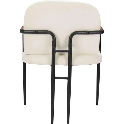 Sibu Black Steel Cream Dining Arm Chair 2PC