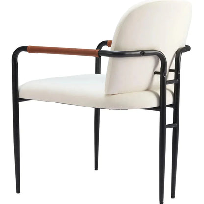 Sibu Black Steel Cream Dining Arm Chair 2PC