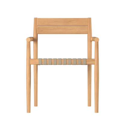 Siena Teak Woven Stackable Patio Armchair 4PC