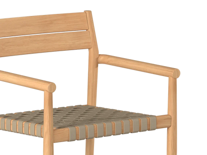 Siena Teak Woven Stackable Patio Armchair 4PC