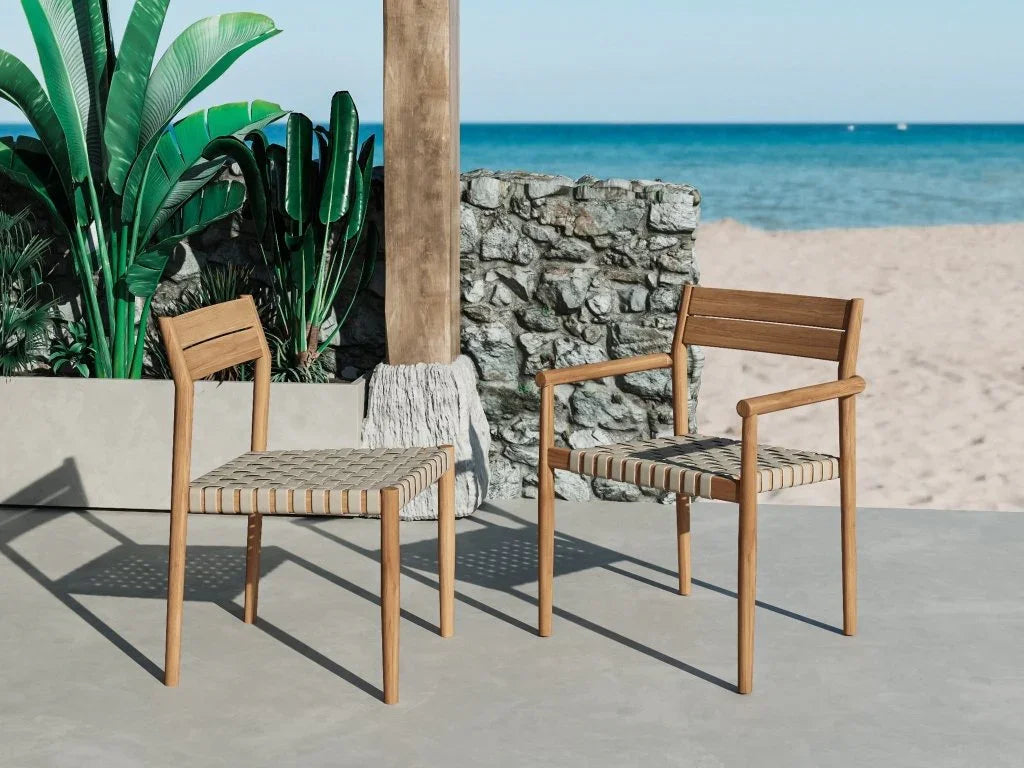 Siena Teak Woven Stackable Patio Armchair 4PC