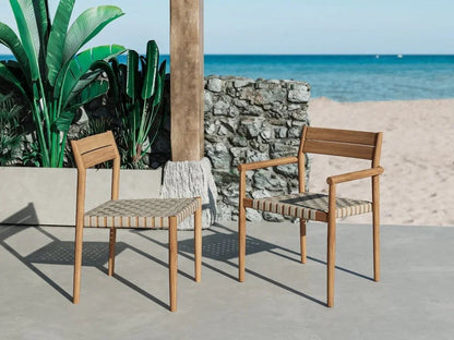 Siena Teak Woven Stackable Patio Armchair 4PC