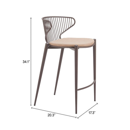 Silues Faux Leather Counter Stool 2PC