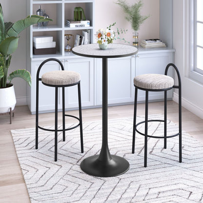 Sisal Chenille Fabric Barstool 2PC