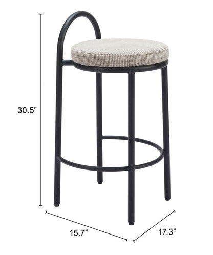 Sisal Chenille Fabric Counter Stool 2PC
