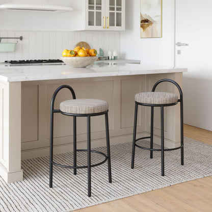 Sisal Chenille Fabric Counter Stool 2PC