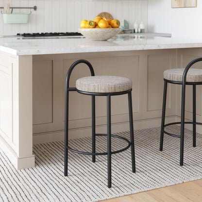 Sisal Chenille Fabric Counter Stool 2PC