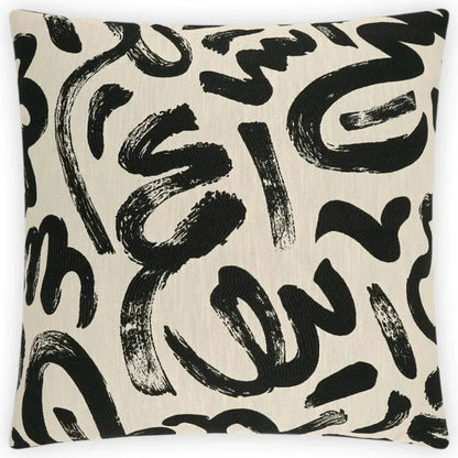 Sketch Black Throw Pillow With Insert