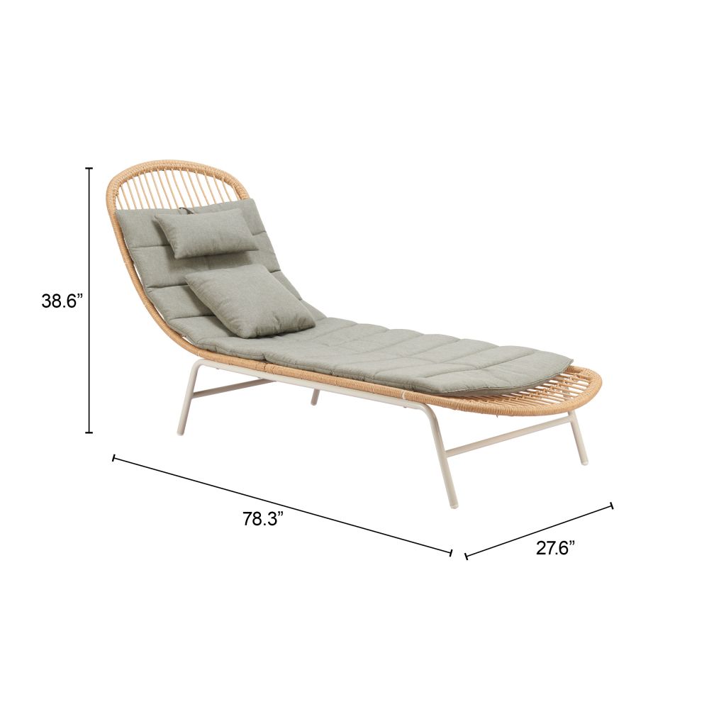 Skim Olefin Fabric Outdoor Chaise Lounge
