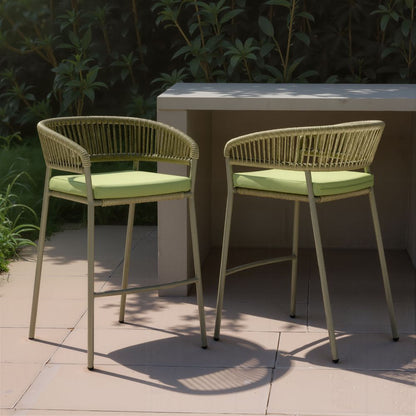 Skye Olefin Fabric Outdoor Barstool 2PC