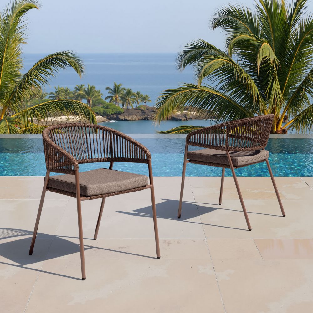 Skye Olefin Fabric Outdoor Dining Chair 2PC