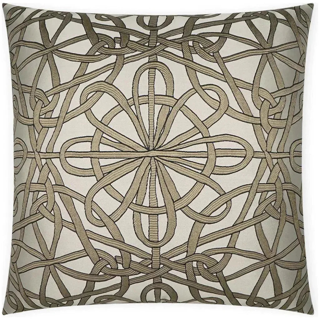 Slip Knot Taupe Gold Large Throw Pillow Insert