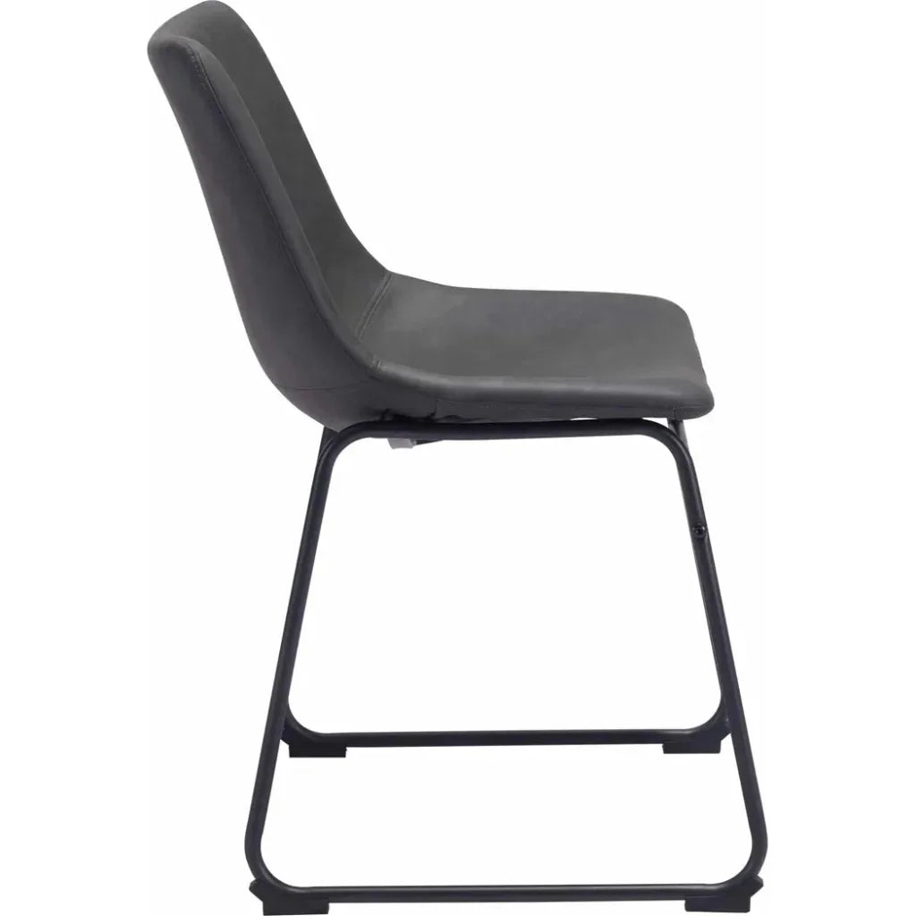 Smart Faux Leather Armelss Dining Chair 2PC