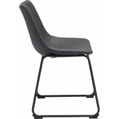 Smart Faux Leather Armelss Dining Chair 2PC