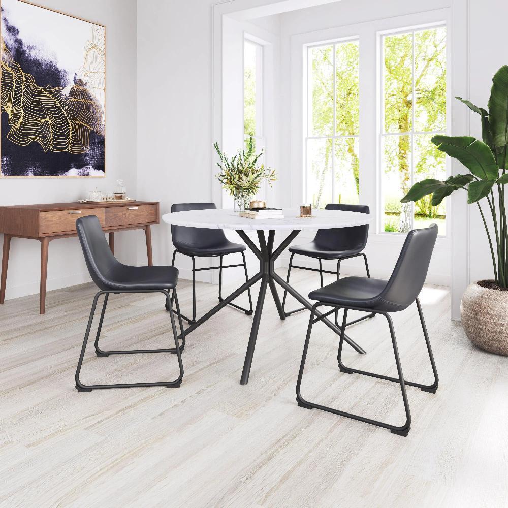 Smart Faux Leather Armelss Dining Chair 2PC