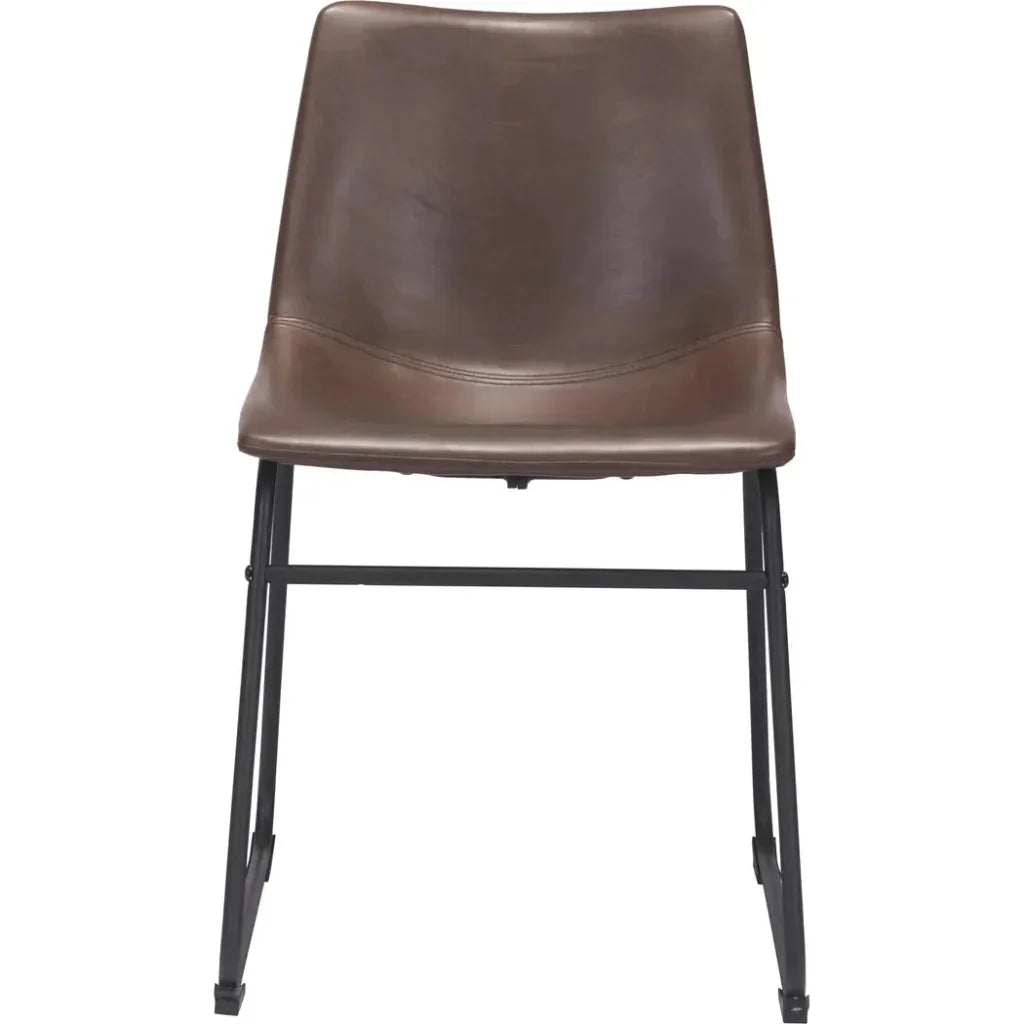 Smart Faux Leather Armelss Dining Chair 2PC