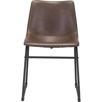 Smart Faux Leather Armelss Dining Chair 2PC