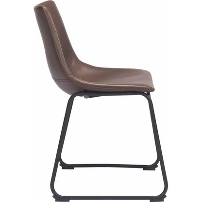 Smart Faux Leather Armelss Dining Chair 2PC