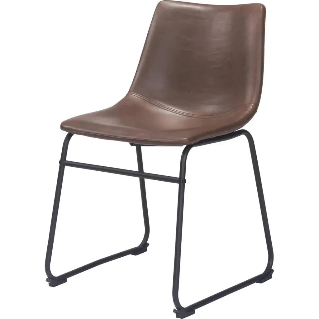 Smart Faux Leather Armelss Dining Chair 2PC
