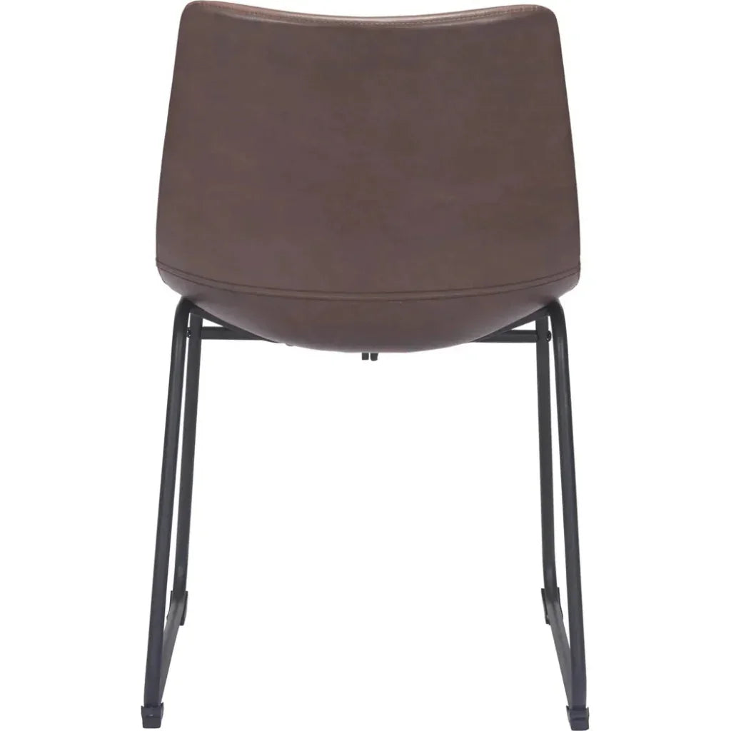 Smart Faux Leather Armelss Dining Chair 2PC