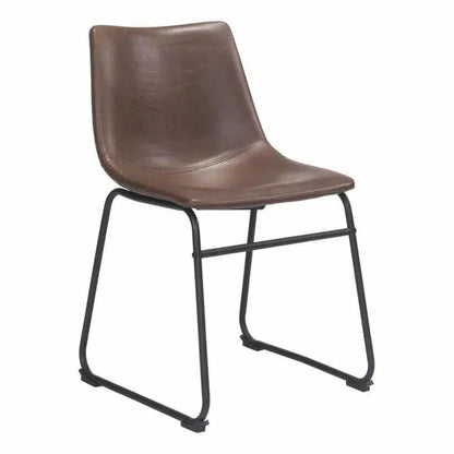 Smart Faux Leather Armelss Dining Chair 2PC