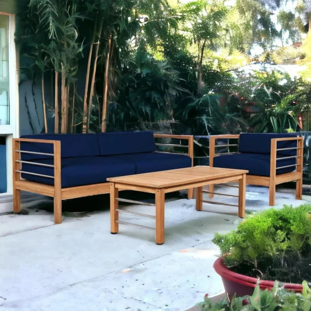 SoHo Teak Outdoor Club Chair with Sunbrella Cushion