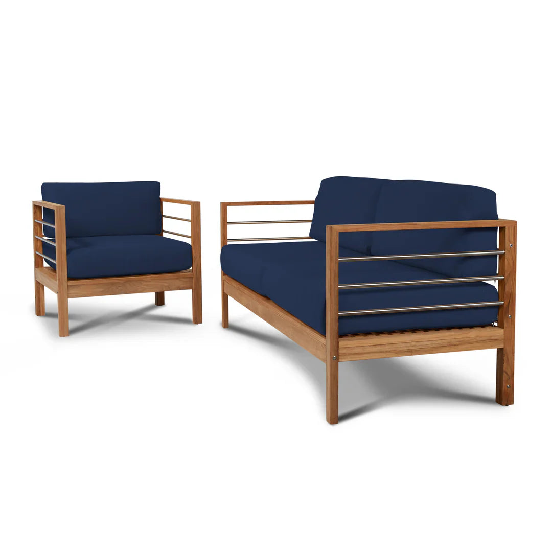 SoHo Teak Outdoor Club Chair with Sunbrella Cushion