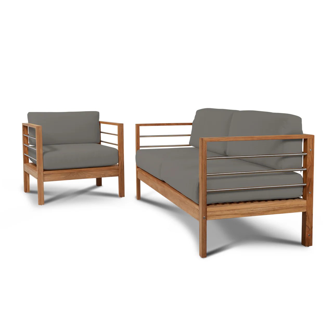 SoHo Teak Outdoor Club Chair with Sunbrella Cushion