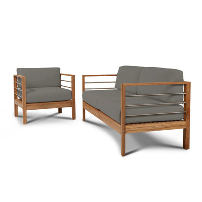 SoHo Teak Outdoor Club Chair with Sunbrella Cushion