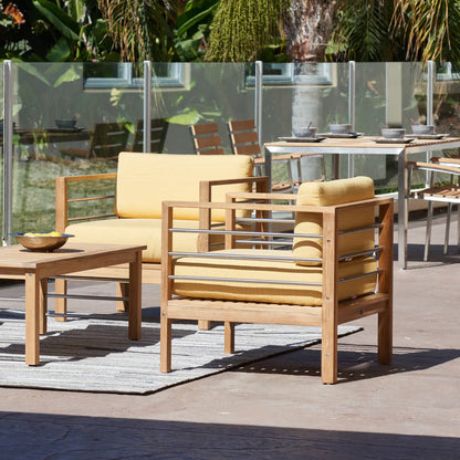 SoHo Teak Outdoor Club Chair with Sunbrella Cushion