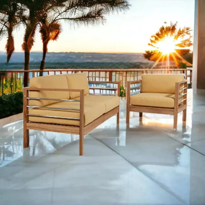 SoHo Teak Outdoor Club Chair with Sunbrella Cushion